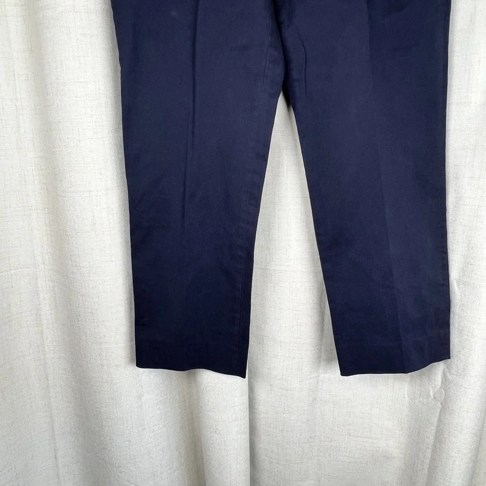 New! J Crew Flex Straight Pants Mens 35x32 Navy Blue Stretch Chino Casual Preppy